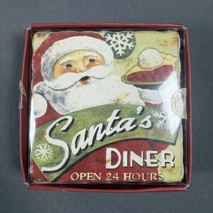 Pier 1 Imports Christmas Coasters Ceramic Set of 4